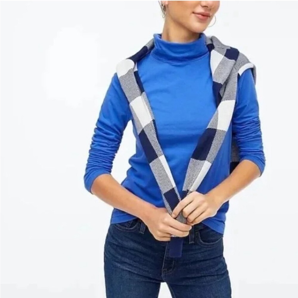 J. Crew Tissue Turtleneck in Royal Blue